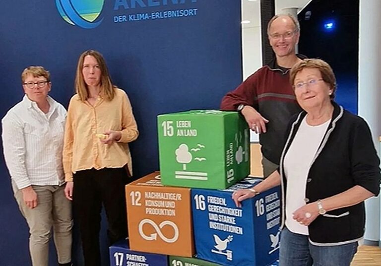 Grüne Gemeinderät·innen in der Klimaarena in Sinsheim