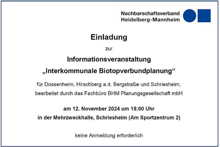 Infoveranstaltung „Biotopverbundplanung“