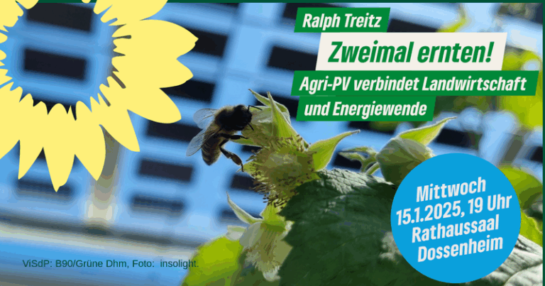 Zweimal ernten – Vortrag über Agri-PV am 15.1.25